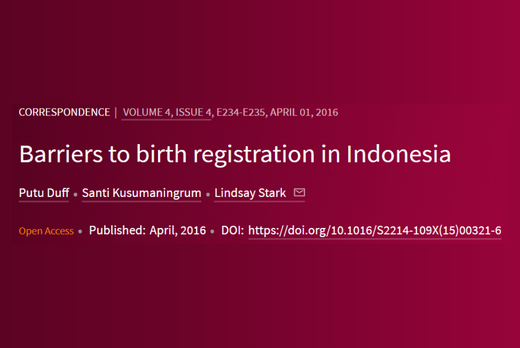 Barriers to birth registration in Indonesia
