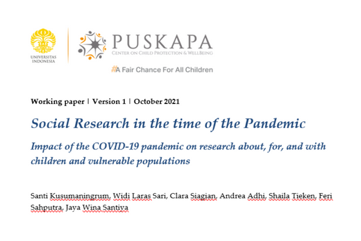 Working Paper | Social Research in the time of the Pandemic: Impact of the COVID-19 pandemic on research about, for, and with children and vulnerable populations